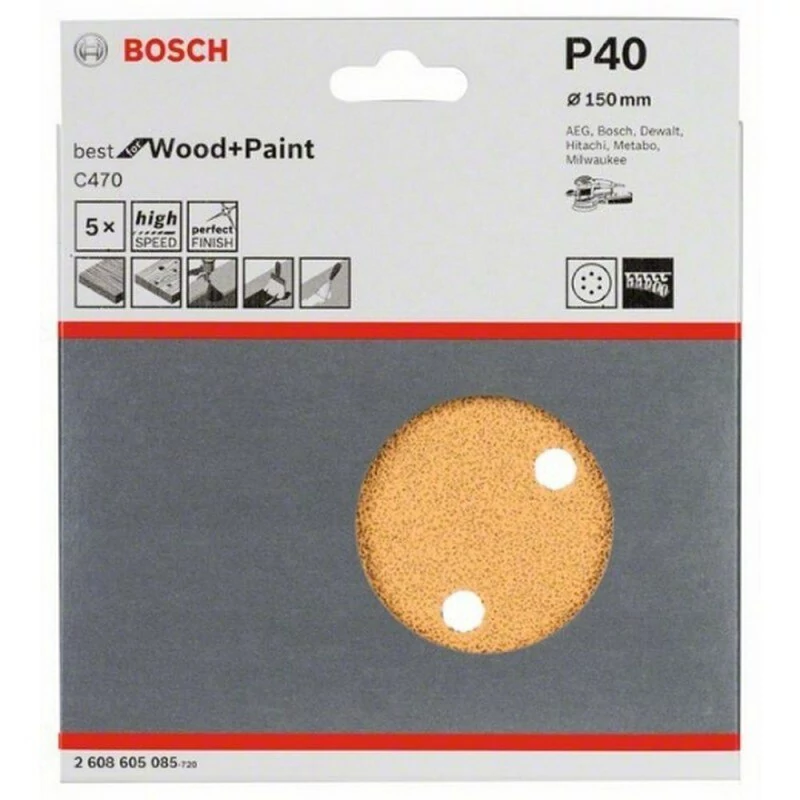 Royal Tools - 50 Pcs P40 sand paper 150mm 