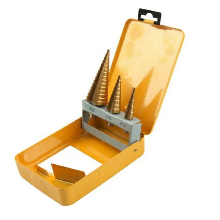 Royal Tools - 3pcs Titanium Coated Step Drill Bits