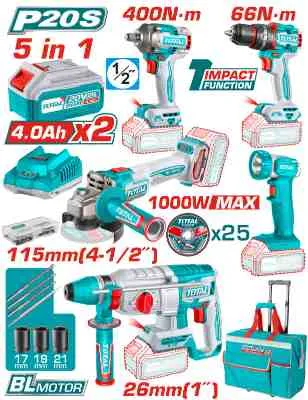 Royal Tools - مجموعة أدوات صناعية لاسلكية مكونة من 5 قطع