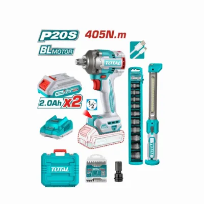 Royal Tools - طقم مفتاح ربط لاسلكي وإضاءة LED 401نيوتن