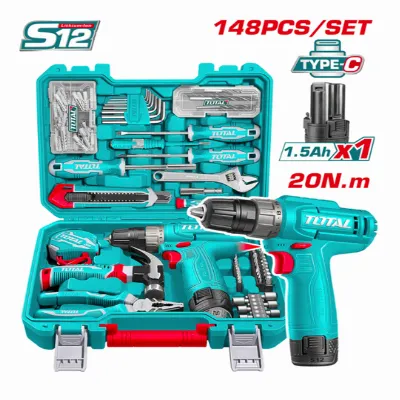 Royal Tools - Tool set with Cordless Drill 12V – 20Nm – 148 Pcs