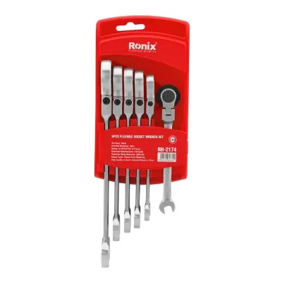 Royal Tools - 6pcs Flexible Racheting Spanner set 8-17mm	