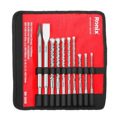 Royal Tools - 10pcs sds plus drill bit & chisel set  	