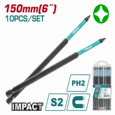 Royal Tools - 10 pcs Screwdriver Bit PH2 150mm 