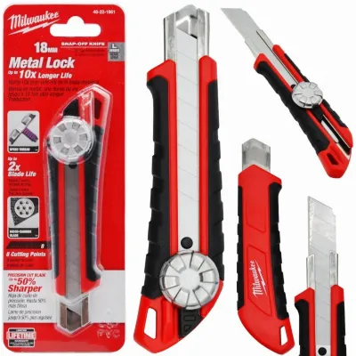 Royal Tools - 18mm Snap-Off Knife with Metal Lock and Precision Cut Blade