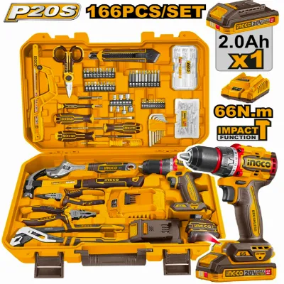 Royal Tools - 166 PCS Cordless Impact Drill Set