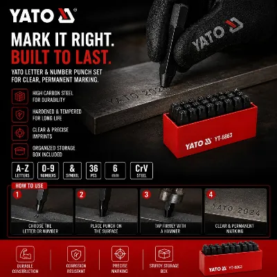 Royal Tools - YATO Letter Stamp 8mm 27Pcs 	